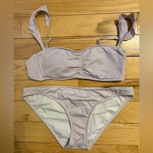 Xhilaration Lavender and White Bikini Set